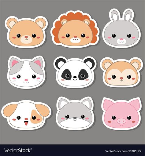 cartoon animal faces clipart|cute animal face drawings.